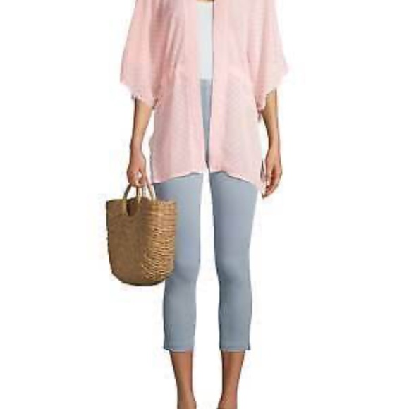 Time and Tru Sheer Pink Polka Dot Coverup (No Tie) S/M - Picture 2 of 6